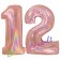 Zahl 12, holografisch, Rosegold, Luftballons aus Folie zum 12. Geburtstag, 100 cm, inklusive Helium