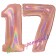 Zahl 17, holografisch, Rosegold, Luftballons aus Folie zum 17. Geburtstag, 100 cm, inklusive Helium