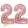 Zahl 22, holografisch, Rosegold, Luftballons aus Folie zum 22. Geburtstag, 100 cm, inklusive Helium