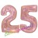Zahl 25, holografisch, Rosegold, Luftballons aus Folie zum 25. Geburtstag, 100 cm, inklusive Helium