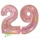 Zahl 29, holografisch, Rosegold, Luftballons aus Folie zum 29. Geburtstag, 100 cm, inklusive Helium