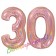 Zahl 30, holografisch, Rosegold, Luftballons aus Folie zum 30. Geburtstag, 100 cm, inklusive Helium