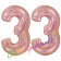 Zahl 33, holografisch, Rosegold, Luftballons aus Folie zum 33. Geburtstag, 100 cm, inklusive Helium