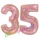 Zahl 35, holografisch, Rosegold, Luftballons aus Folie zum 35. Geburtstag, 100 cm, inklusive Helium