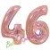 Zahl 46, holografisch, Rosegold, Luftballons aus Folie zum 46. Geburtstag, 100 cm, inklusive Helium