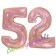 Zahl 52, holografisch, Rosegold, Luftballons aus Folie zum 52. Geburtstag, 100 cm, inklusive Helium