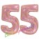 Zahl 55, holografisch, Rosegold, Luftballons aus Folie zum 55. Geburtstag, 100 cm, inklusive Helium