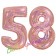 Zahl 58, holografisch, Rosegold, Luftballons aus Folie zum 58. Geburtstag, 100 cm, inklusive Helium