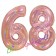 Zahl 68, holografisch, Rosegold, Luftballons aus Folie zum 68. Geburtstag, 100 cm, inklusive Helium