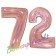 Zahl 72, holografisch, Rosegold, Luftballons aus Folie zum 72. Geburtstag, 100 cm, inklusive Helium