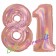 Zahl 81, holografisch, Rosegold, Luftballons aus Folie zum 81. Geburtstag, 100 cm, inklusive Helium