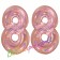Zahl 88, holografisch, Rosegold, Luftballons aus Folie zum 88. Geburtstag, 100 cm, inklusive Helium