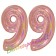 Zahl 99, holografisch, Rosegold, Luftballons aus Folie zum 99. Geburtstag, 100 cm, inklusive Helium