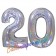 Zahl 20, Holografisch, Silber, Luftballons aus Folie zum 20. Geburtstag, 100 cm, inklusive Helium