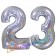 Zahl 23, Holografisch, Silber, Luftballons aus Folie zum 23. Geburtstag, 100 cm, inklusive Helium