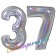 Zahl 37, Holografisch, Silber, Luftballons aus Folie zum 37. Geburtstag, 100 cm, inklusive Helium