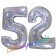 Zahl 52, Holografisch, Silber, Luftballons aus Folie zum 52. Geburtstag, 100 cm, inklusive Helium