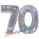 Zahl 70, holografisch, Silber, Luftballons aus Folie zum 70. Geburtstag, 100 cm, inklusive Helium