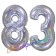 Zahl 83, holografisch, Silber, Luftballons aus Folie zum 83. Geburtstag, 100 cm, inklusive Helium