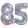 Zahl 85, holografisch, Silber, Luftballons aus Folie zum 85. Geburtstag, 100 cm, inklusive Helium