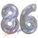 Zahl 86, holografisch, Silber, Luftballons aus Folie zum 86. Geburtstag, 100 cm, inklusive Helium