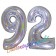 Zahl 92, holografisch, Silber, Luftballons aus Folie zum 92. Geburtstag, 100 cm, inklusive Helium
