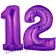 Zahl 12 Lila, Luftballons aus Folie zum 12. Geburtstag, 100 cm, inklusive Helium