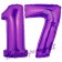 Zahl 17 Lila, Luftballons aus Folie zum 17. Geburtstag, 100 cm, inklusive Helium