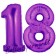 Zahl 18, Lila, Luftballons aus Folie zum 18. Geburtstag, 100 cm, inklusive Helium