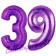 Zahl 39 Lila, Luftballons aus Folie zum 39. Geburtstag, 100 cm, inklusive Helium