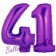 Zahl 41 Lila, Luftballons aus Folie zum 41. Geburtstag, 100 cm, inklusive Helium
