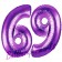 Zahl 69, Lila, Luftballons aus Folie zum 69. Geburtstag, 100 cm, inklusive Helium