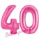 Zahl 40, Pink, Luftballons aus Folie zum 40. Geburtstag