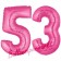 Zahl 53, Pink, Luftballons aus Folie zum 53. Geburtstag, 100 cm, inklusive Helium