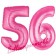 Zahl 56, Pink, Luftballons aus Folie zum 56. Geburtstag, 100 cm, inklusive Helium