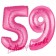 Zahl 59, Pink, Luftballons aus Folie zum 59. Geburtstag, 100 cm, inklusive Helium