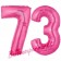 Zahl 73, Pink, Luftballons aus Folie zum 73. Geburtstag, 100 cm, inklusive Helium