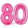 Zahl 80, Pink, Luftballons aus Folie zum 80. Geburtstag