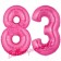 Zahl 83, Pink, Luftballons aus Folie zum 83. Geburtstag, 100 cm, inklusive Helium