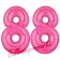 Zahl 88, Pink, Luftballons aus Folie zum 88. Geburtstag, 100 cm, inklusive Helium