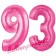 Zahl 93, Pink, Luftballons aus Folie zum 93. Geburtstag, 100 cm, inklusive Helium