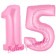 Zahl 15 Rosa, Luftballons aus Folie zum 15. Geburtstag, 100 cm, inklusive Helium