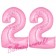 Zahl 22 Rosa, Luftballons aus Folie zum 22. Geburtstag, 100 cm, inklusive Helium