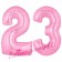Zahl 23 Rosa, Luftballons aus Folie zum 23. Geburtstag, 100 cm, inklusive Helium