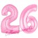 Zahl 26  Rosa, Luftballons aus Folie zum 26. Geburtstag, 100 cm, inklusive Helium
