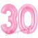 Zahl 30 Rosa, Luftballons aus Folie zum 30. Geburtstag, 100 cm, inklusive Helium
