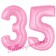 Zahl 35 Rosa, Luftballons aus Folie zum 35. Geburtstag, 100 cm, inklusive Helium