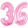 Zahl 36 Rosa, Luftballons aus Folie zum 36. Geburtstag, 100 cm, inklusive Helium
