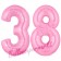 Zahl 38 Rosa, Luftballons aus Folie zum 38. Geburtstag, 100 cm, inklusive Helium