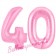 Zahl 40 Rosa, Luftballons aus Folie zum 40. Geburtstag, 100 cm, inklusive Helium